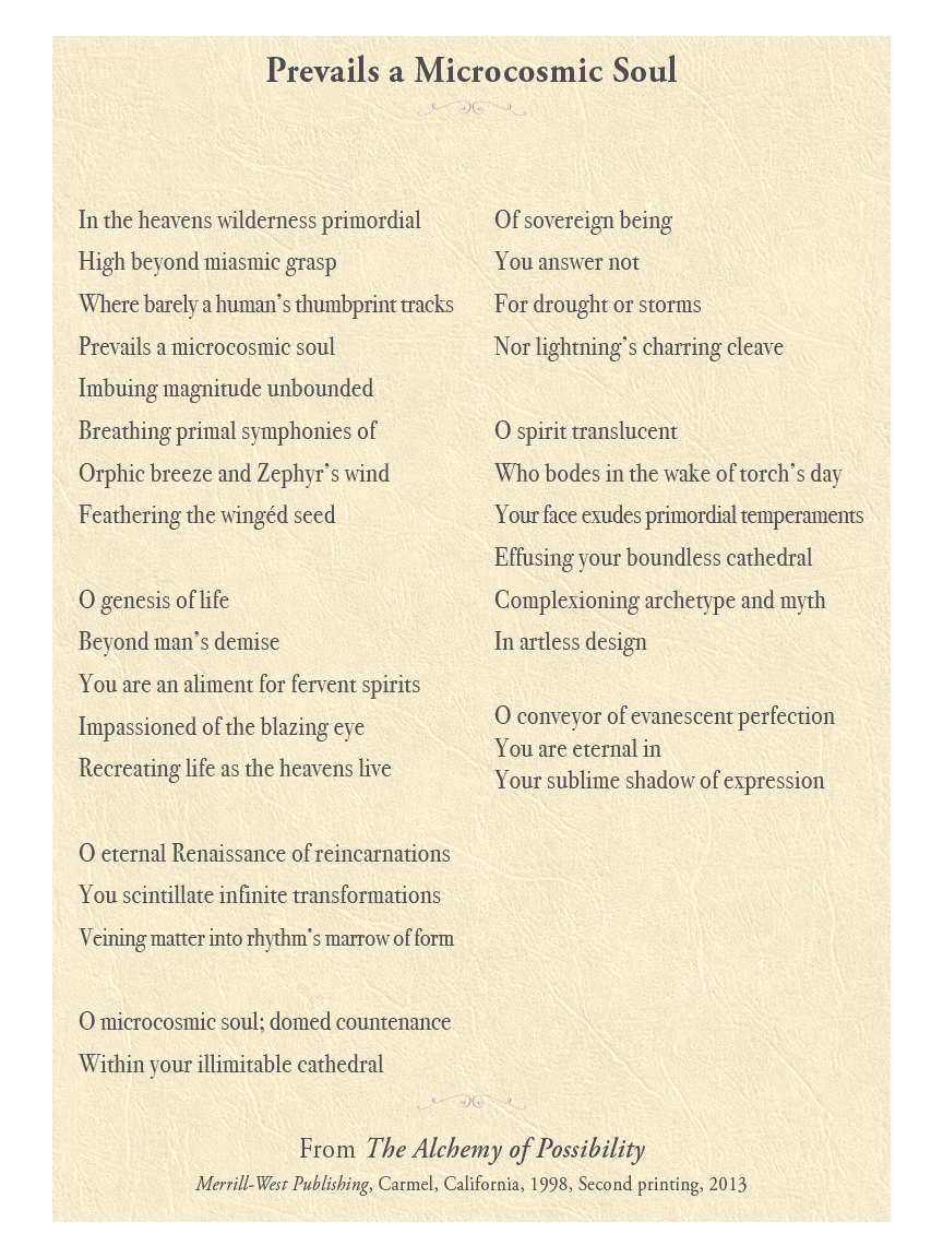Prevails of Microcosmic Soul Carolyn Mary Kleefeld | Poet: Prevails of Microcosmic Soul
