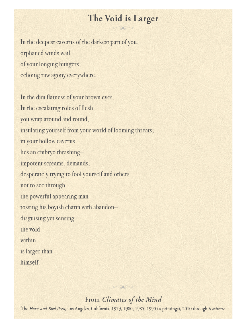The Void is Larger Carolyn Mary Kleefeld | Poet: The Void is Larger
